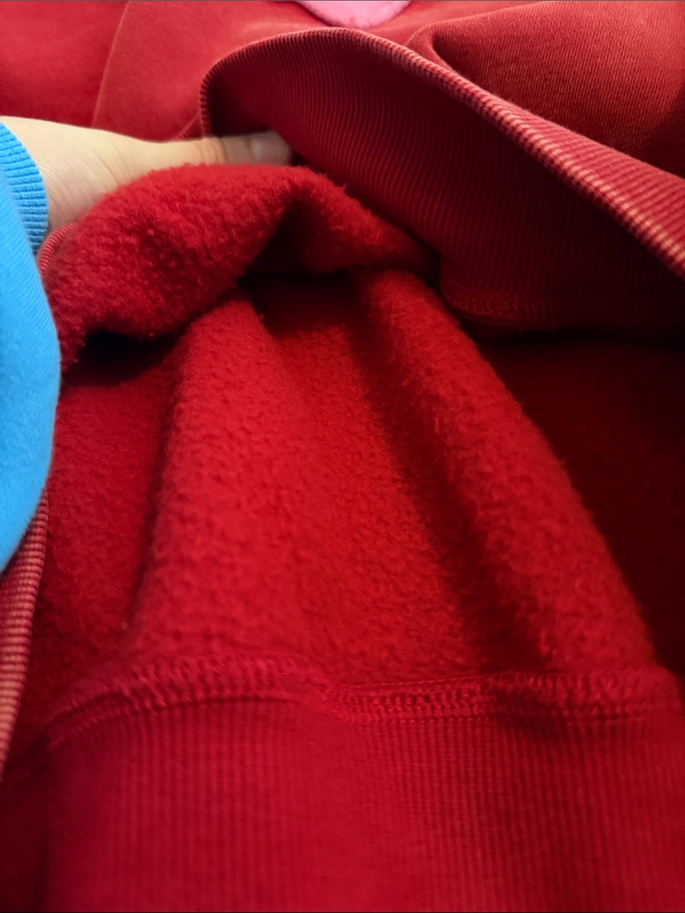 Thick Heavyweight Red Washed Heart Hoodie - Picture 3 of 4